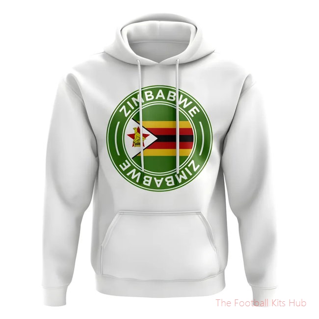 Men Zimbabwe Football Badge Hoodie (White)