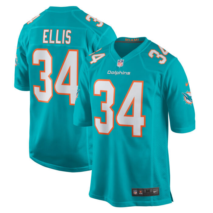 Men's Miami Dolphins Tino Ellis Nike Aqua Home Game Player...