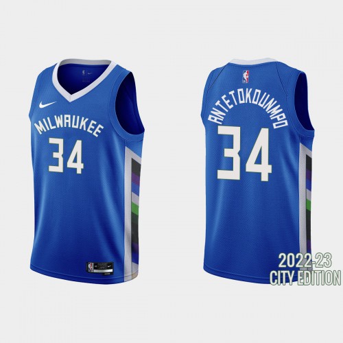 Bucks Blue Giannis Antetokounmpo #34 Nike Jersey - Budget-Friendly