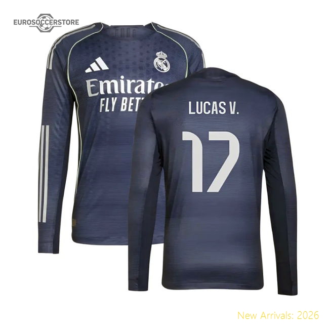 2025-2026 Real Madrid Long Sleeve Second Jersey (lucas V 17)