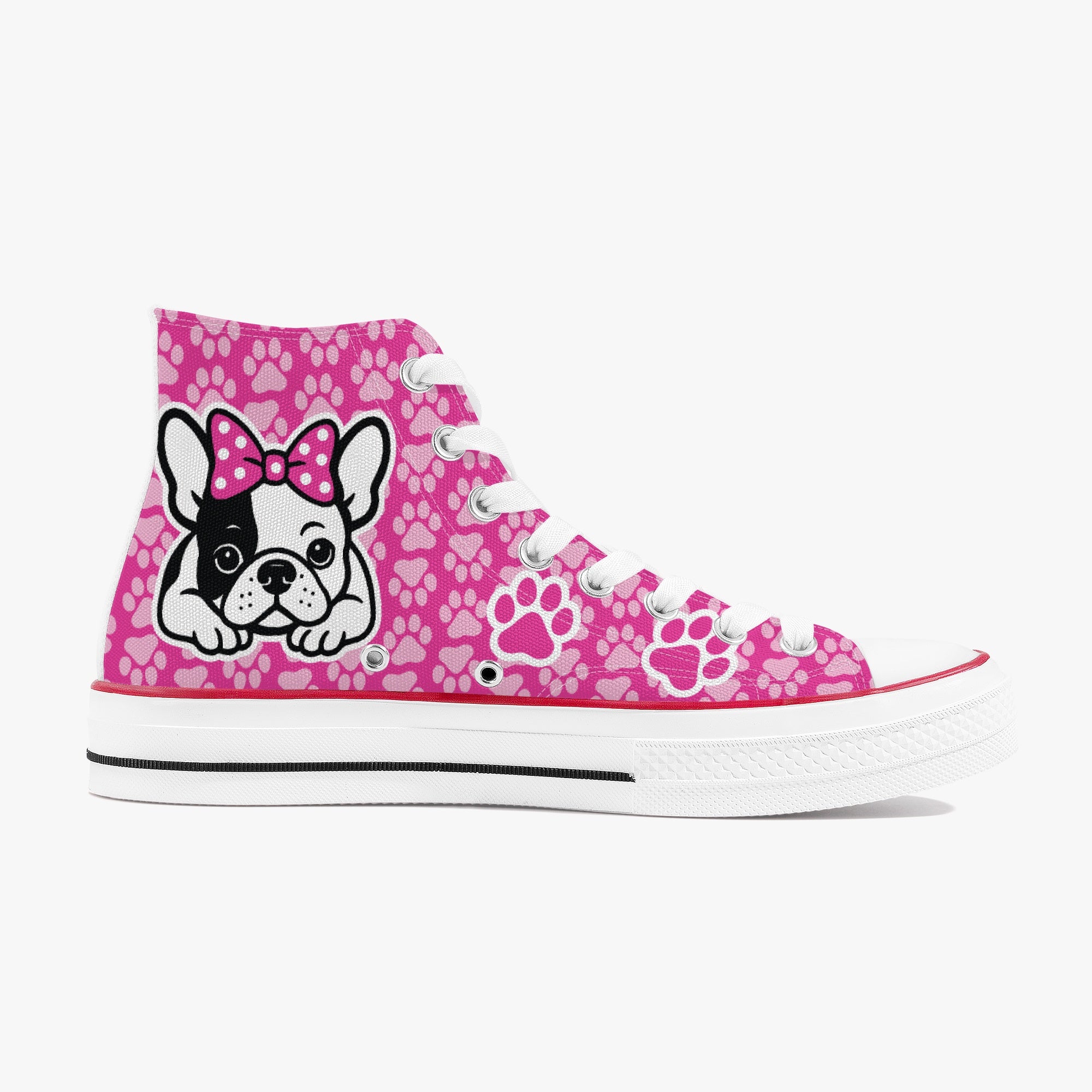French Bulldog Kevin High Top Canvas Shoes Cozy Paw Wear