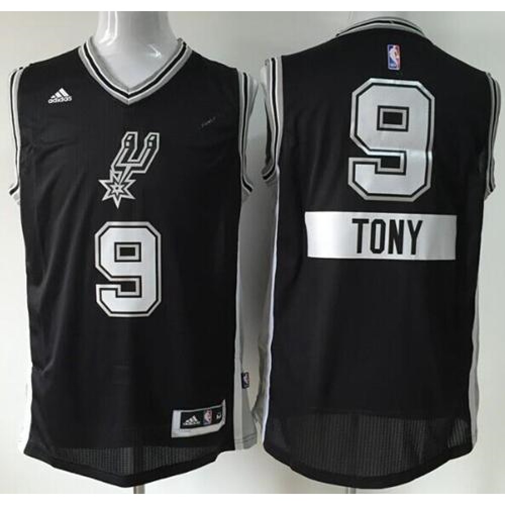Fan Favorite Top-Grade Men's Spurs #9 Tony Black Basketball Jersey