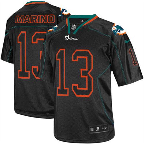 NFL M D Dolphins #13 Dan Marino Black Lights Out Jersey - High Quality