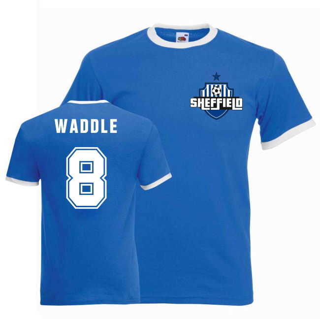 Chris Waddle Sheffield Wednesday Ringer T-Shirt - blue (Men