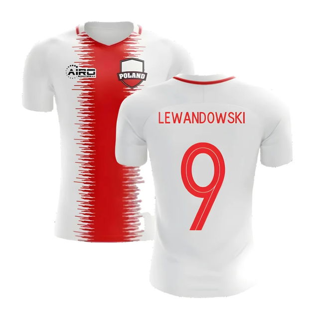 Genuine Copy Poland Home Supporter Shirt for Adults (Lewandowski 9)