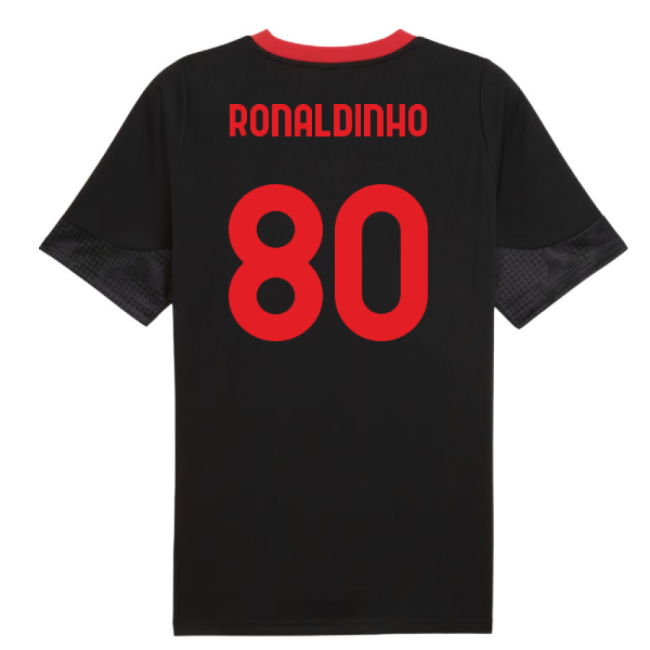 Red And Blacks Practice Shirt Ronaldinho 8 #0 Vintage Licensed P (v8)