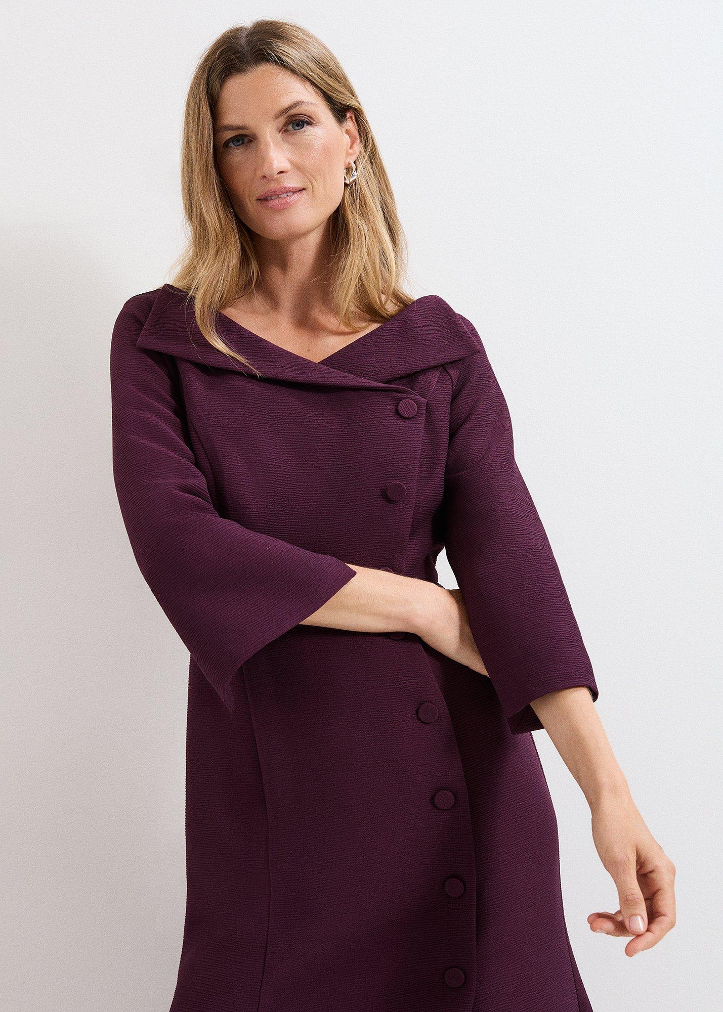 Sienna Burgundy Tux Midi Dress