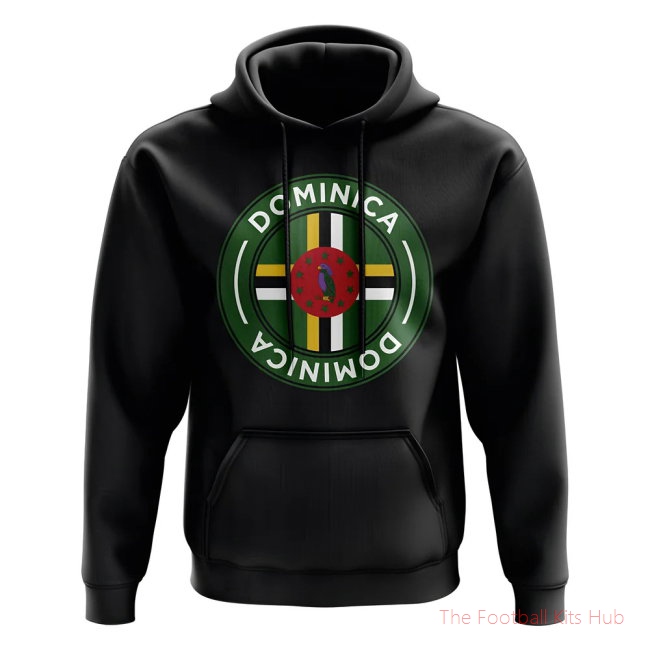 Men Dominica Football Badge Hoodie (Black)
