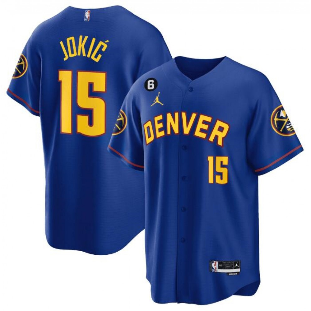 Durable Denver Nuggets Nikola Jokic15 Blue Jersey - - NBA Collection