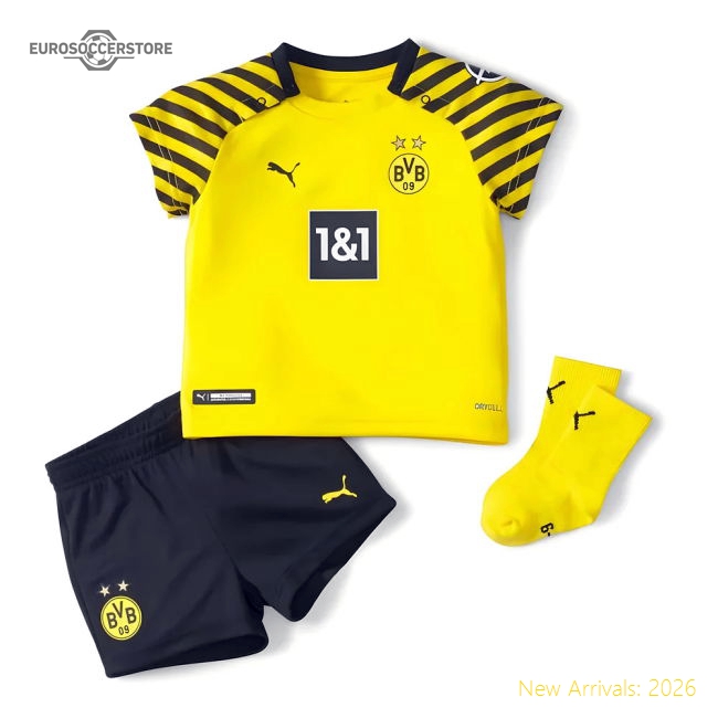 Official Official 2021-2022 Borussia Dortmund Home Baby Kit
