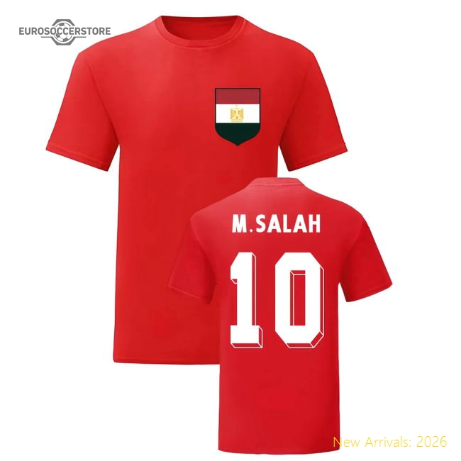 Mo Salah Ancient Footballers National Hero Tee (red) - Premium Collection