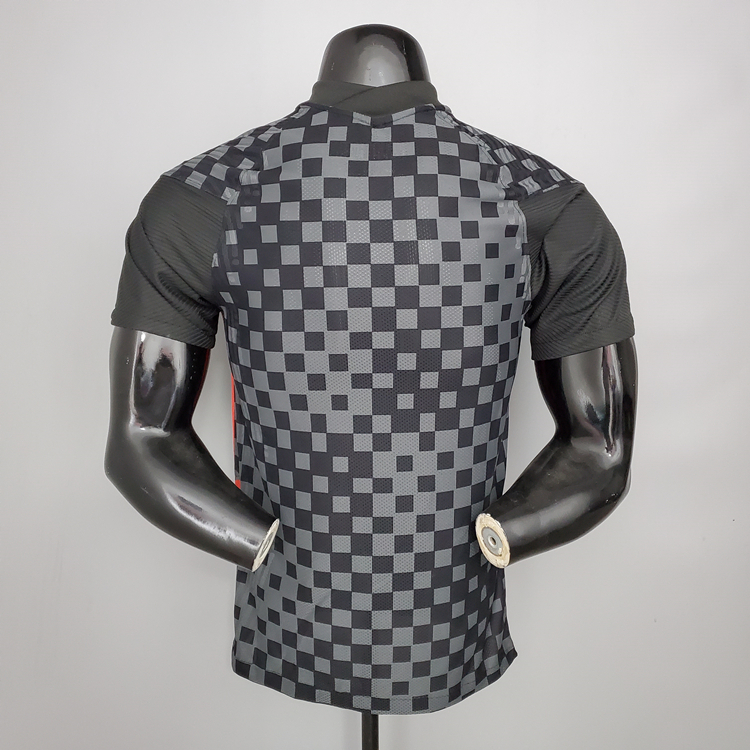 Croatia Soccer Shirt 2020-21 Away Black Soccer JerseyPlayer Vesion -