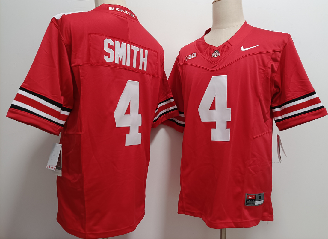Men's OSU Buckeyes Red 2024 game jersey Jeremiah Smith #4 college