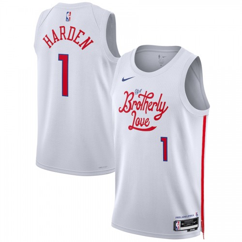 76ers White James Harden #1 Nike Jersey - Discounted Premium Quality