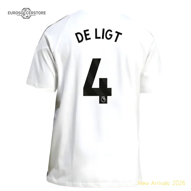 2025-2026 Man Utd Training Tee (White) (De Ligt 4)