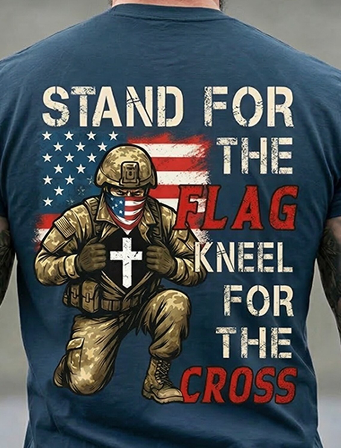 4th of July 2026 250th Memorial Day Men's Bible Patriotic Designer Patriot Graphic US Flag T-Shirt Casual