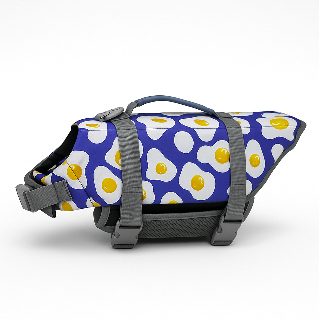 Frenchie Printed Life Vest – High Buoyancy Swim Jacket with Reflective Strips