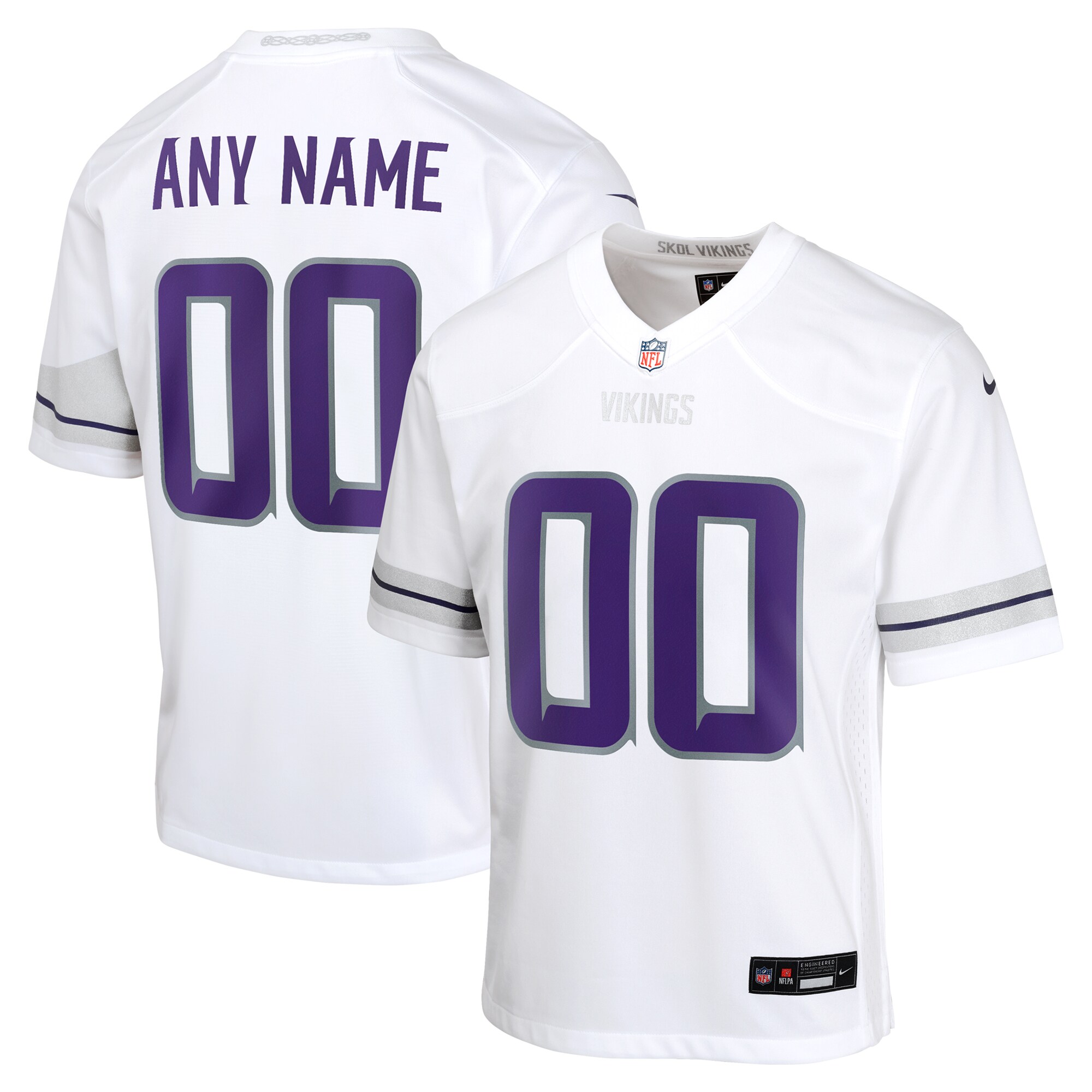 [JED] Minnesota Vikings Youth Alternate Custom Game Jersey - White