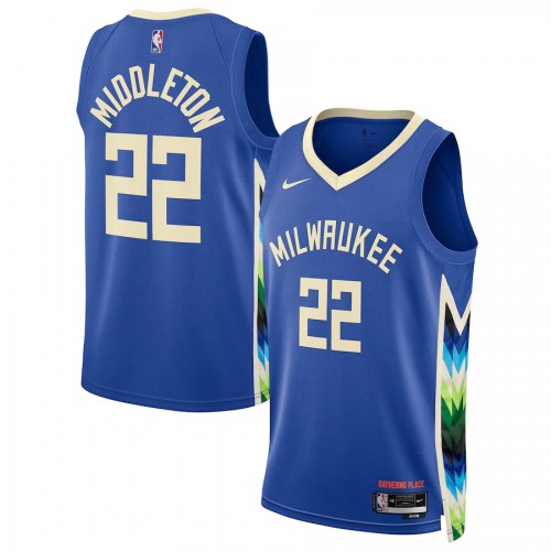 Official Licensed Milwaukee Bucks Khris #22 NBA Pro Jersey Basketball