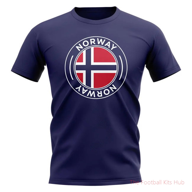 Norway Football Badge T-Shirt (Navy)