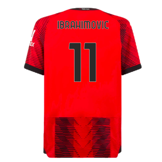 Milan 2023-2024 Home Soccer Jersey (Ibrahimovic 11) | Lightweight