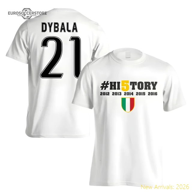 Authentic Juventus History Winners T-Shirt (Dybala 21) - White