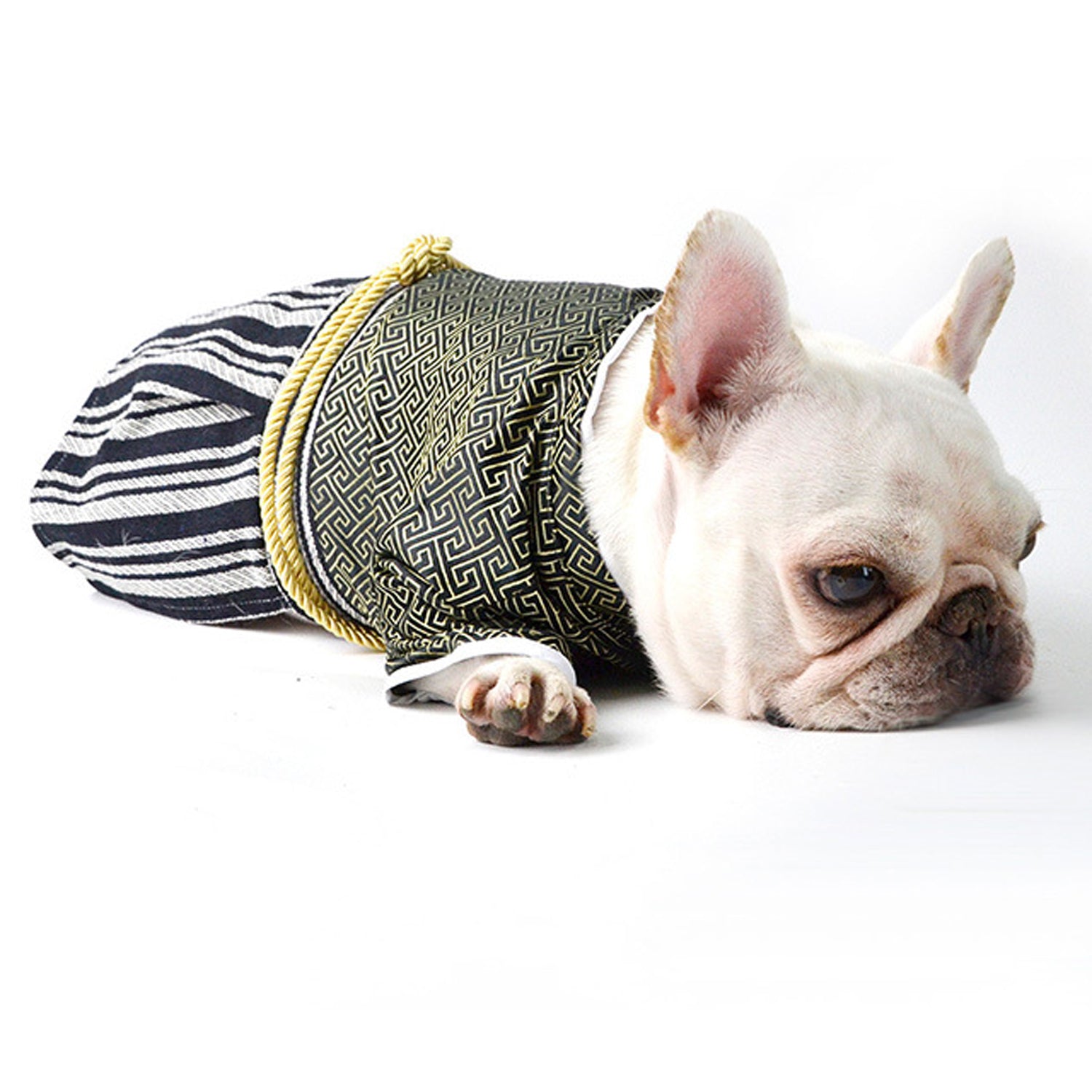 Culture-Inspired Bushibull Frenchie Kimono Costume – Traditional Samu...