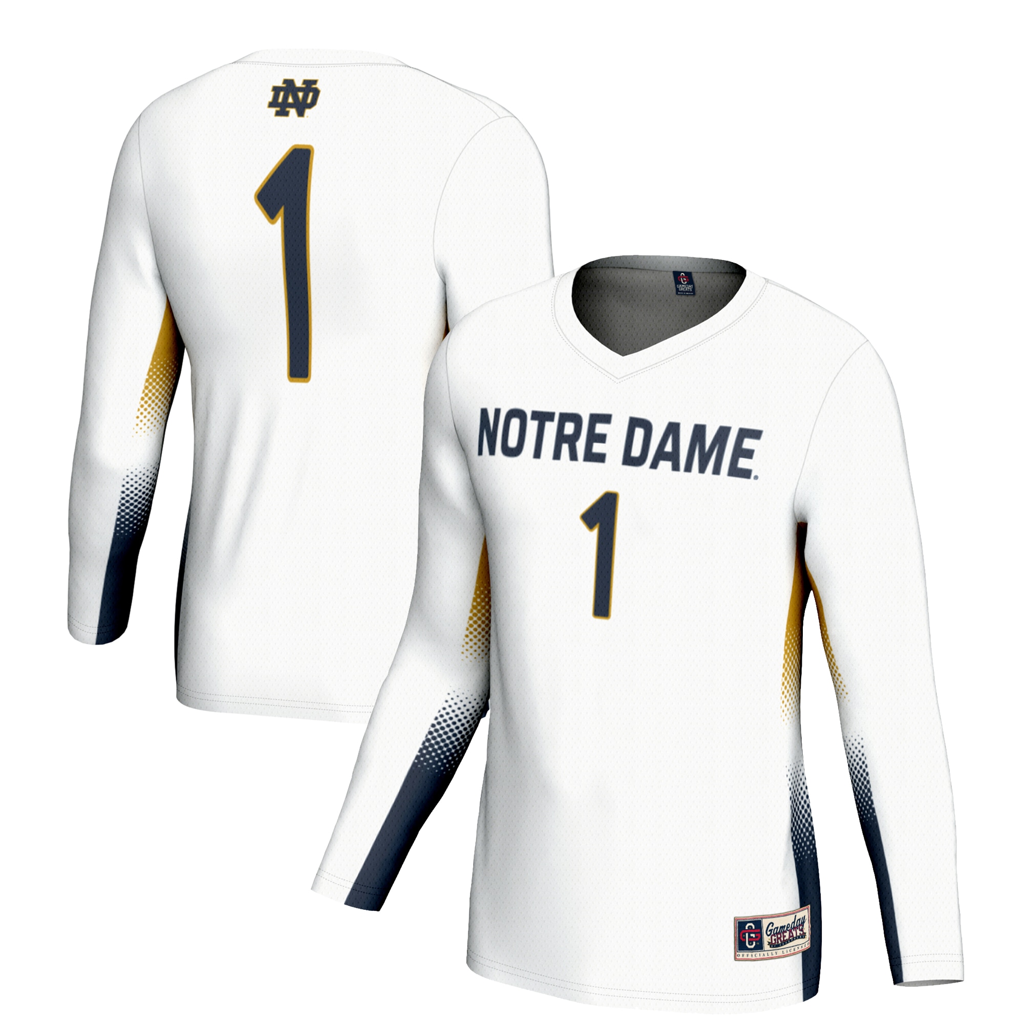 [NJP] Women's Notre Dame Fighting Irish GameDay Greats Lightweight Women's Volleyball Jersey - White