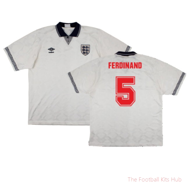 England 1990-92 Home Shirt (L) (Excellent) (Ferdinand 5)