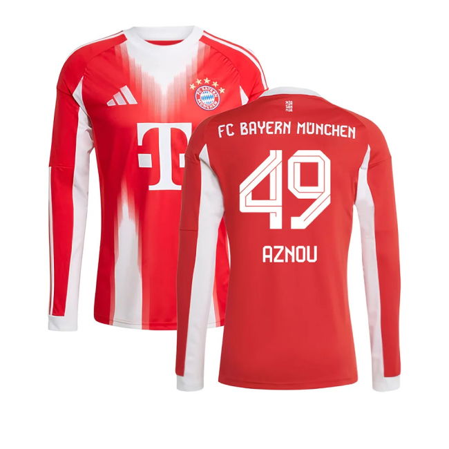 2025-2026 Home Shirt by Bayern Munich Long Sleeve (Men