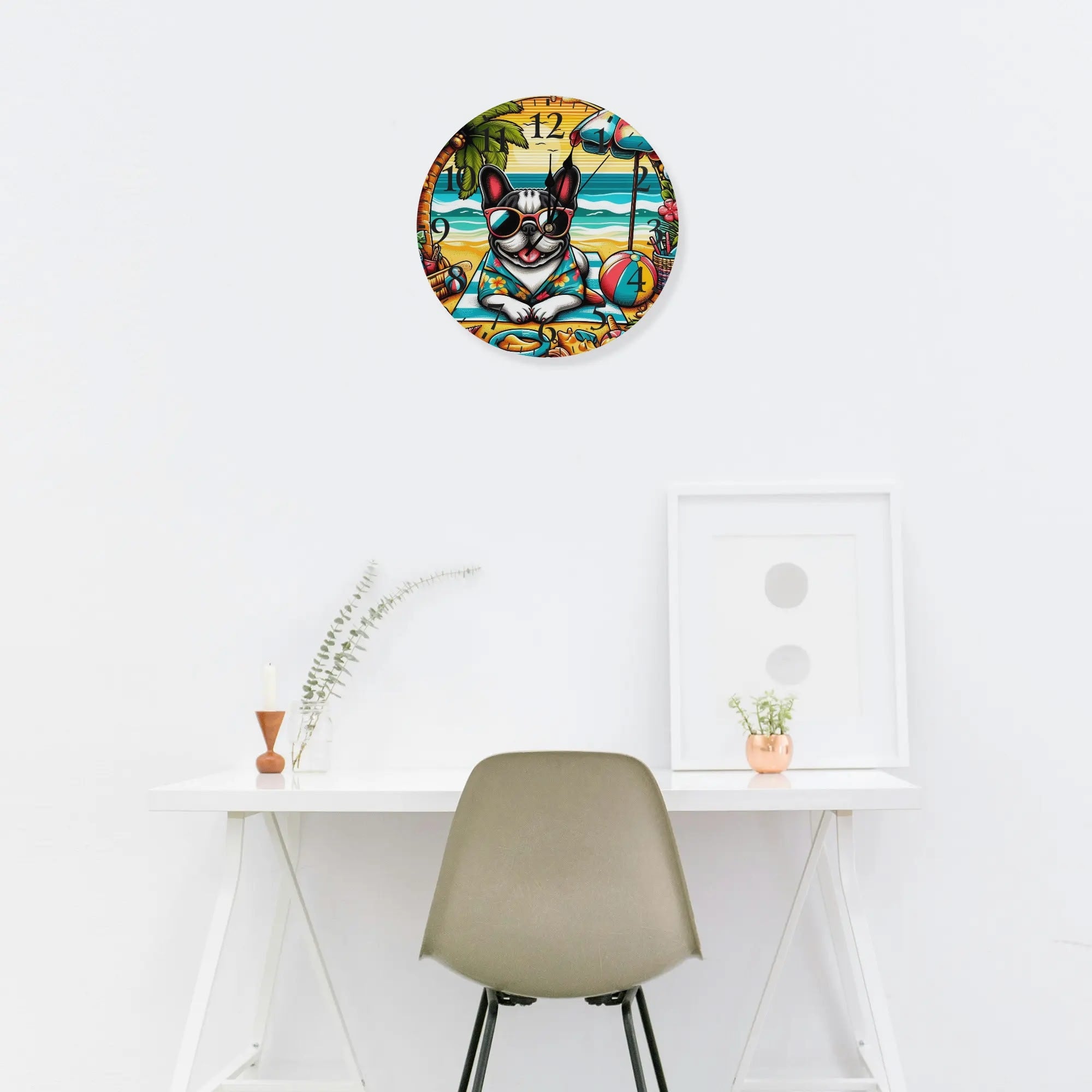 French Bulldog Aspen Frameless Wall Clock Essential Dog Supply