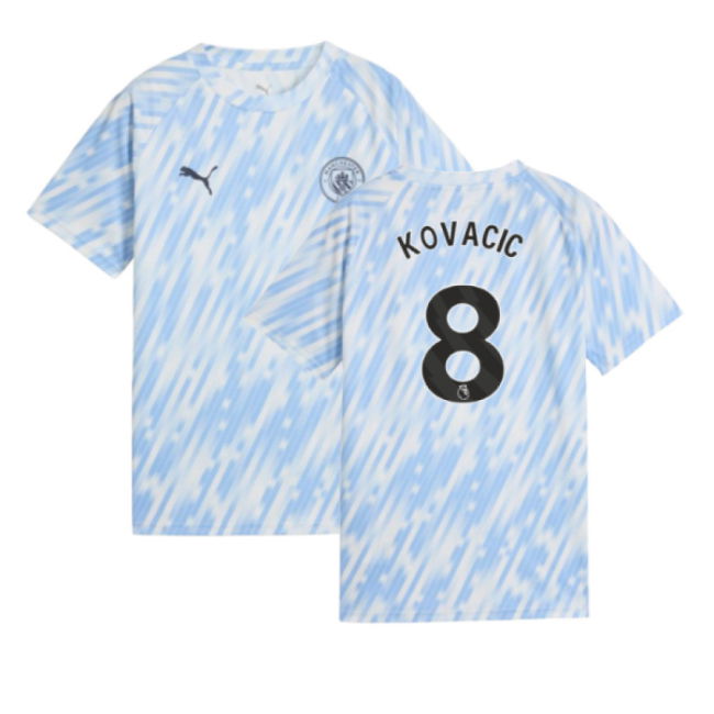Updated Comfortable Man City Home Game Jersey (Kovacic 8) (Kids)