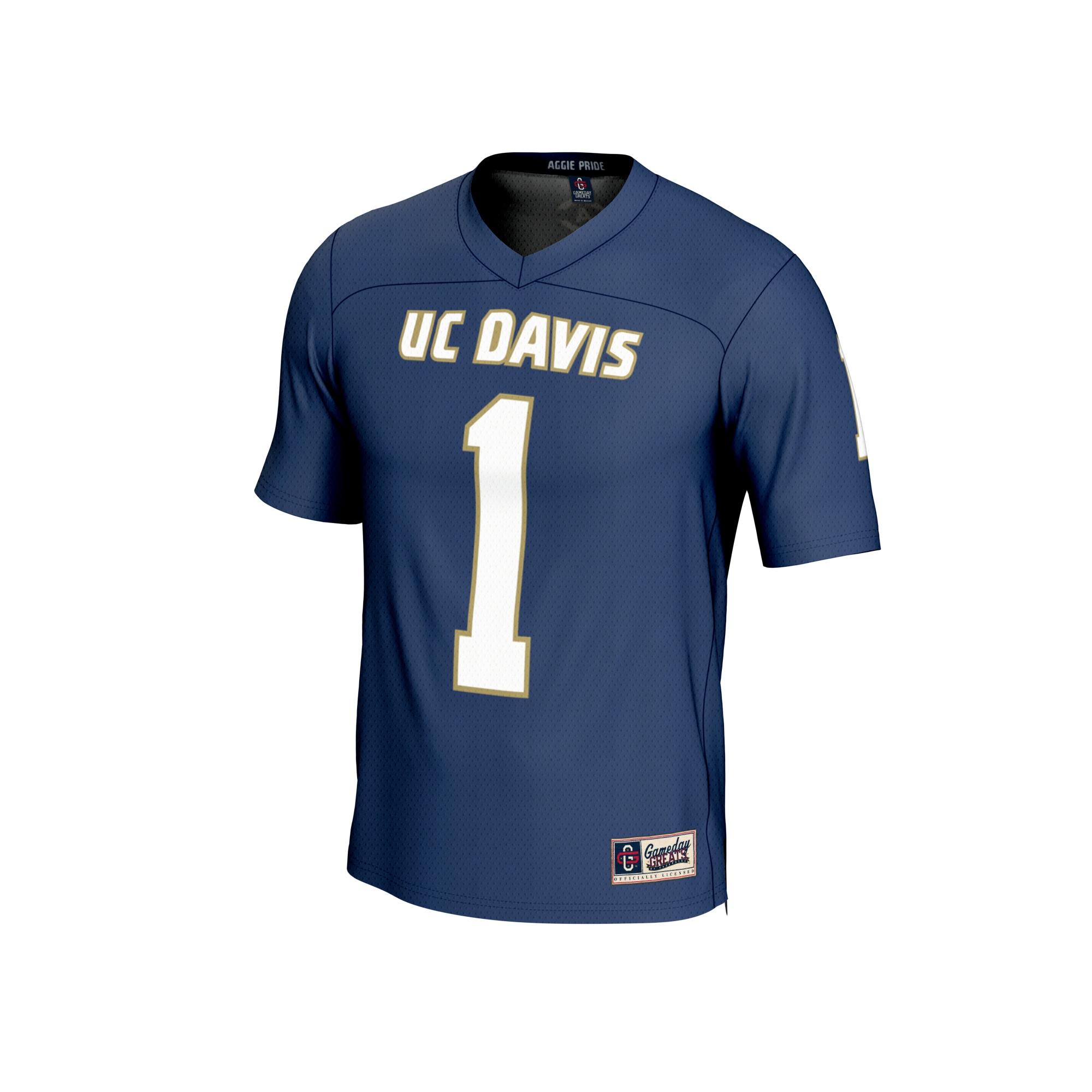 UC Davis Aggies GameDay Greats Unisex Lightweight Collegiate Football Fashion 26/27 Football Jersey - Navy