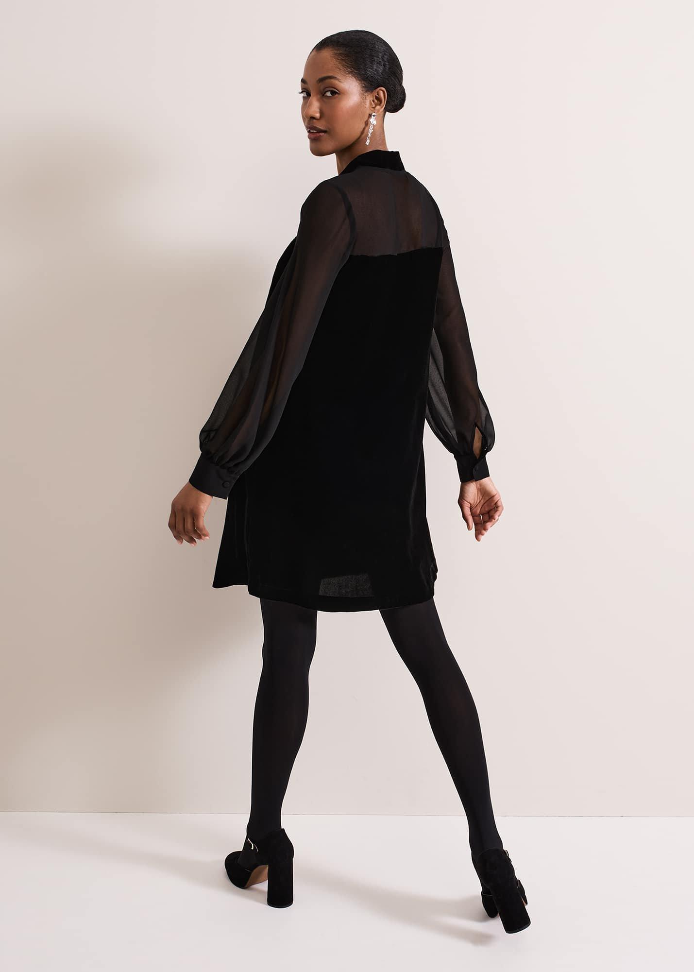 Seraphine Black Velvet Tunic Dress