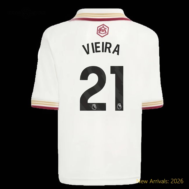 Kid-approved Arsenal Mini Vieira Jersey 2025-2026 Moisture-wicking
