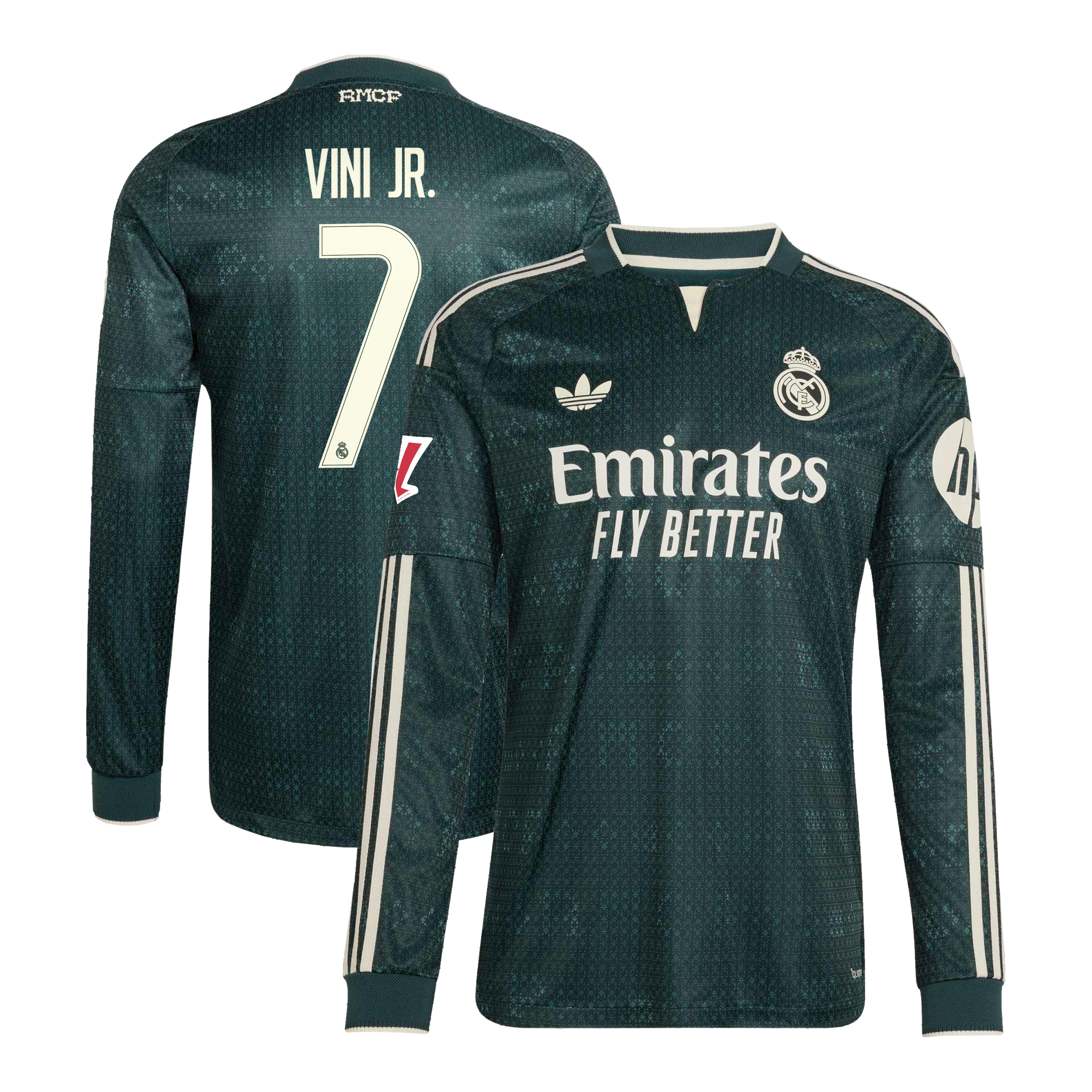 [SJH] Vini Jr. Real Madrid 2026/27 Away On-Field Authentic Long Sleeve Jersey - Green