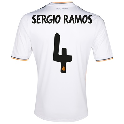 Authentic 13-14 Real Madrid 4 Sergio Ramos Home Jersey Shirt