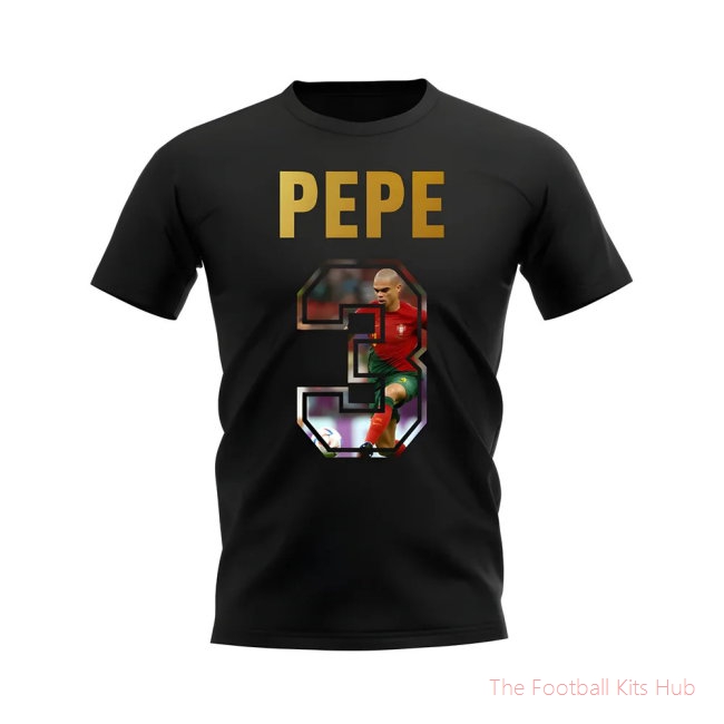 Pepe Name And Number Portugal T-Shirt (Black)