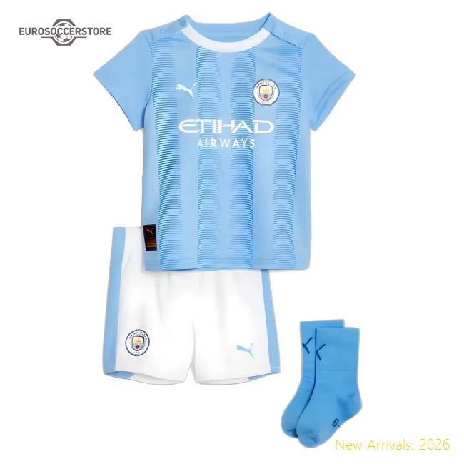 Premium Man City Kids Jersey 2023-2024 Tag-free Breathable