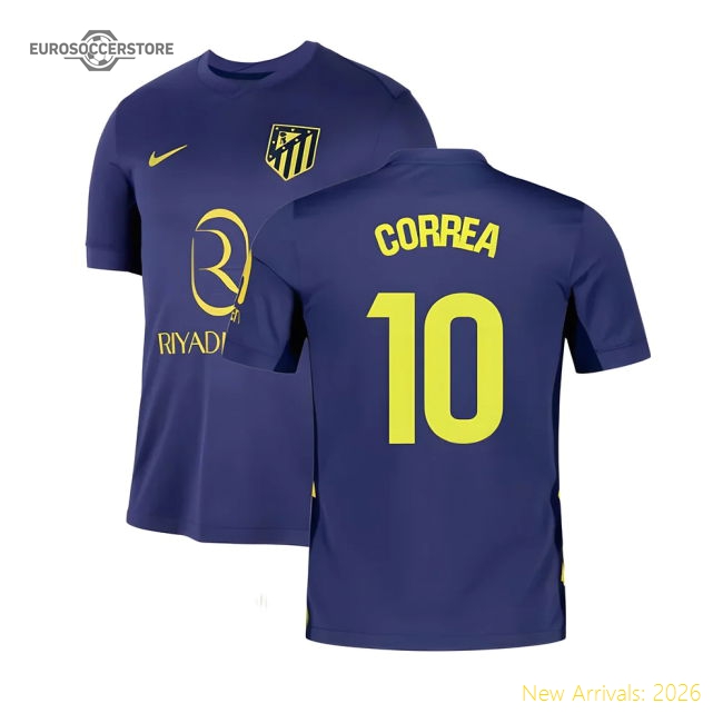 Top-tier Atletico Madrid Away Correa Jersey 2025-2026 Moisture-wicking