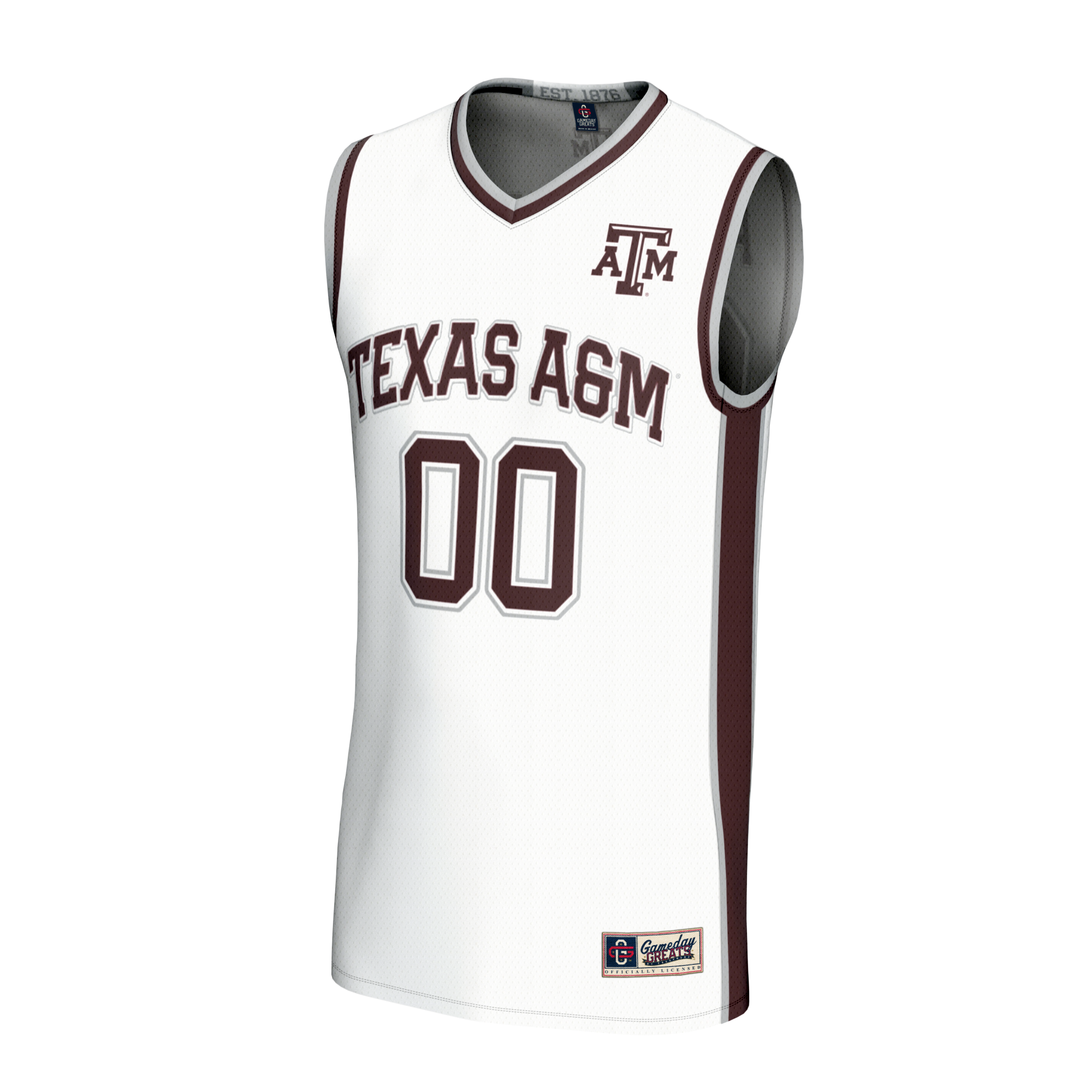 [NJP] Texas A&M Aggies GameDay Greats Youth Lightweight Collegiate Men's Basketball NIL Pick-A-Player Fashion Jersey - White