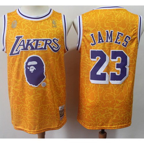 Mitchell And Ness Lakers Gold LeBron James #23 Jersey - Discounted