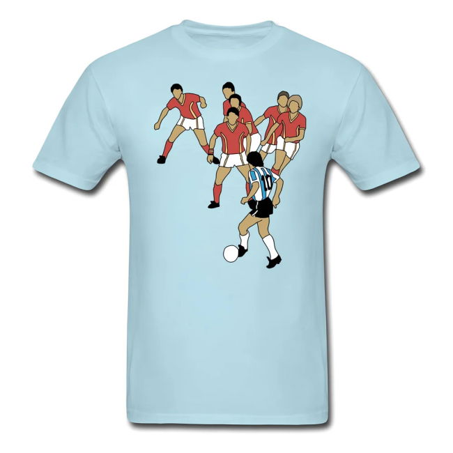 Exclusive-Design Diego Maradona Best Goal T-Shirt (Sky Blue)