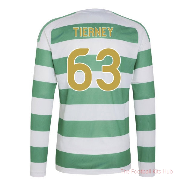 2026-2027 Celtic Long Sleeve Home Shirt Tierney #63 Match Jersey