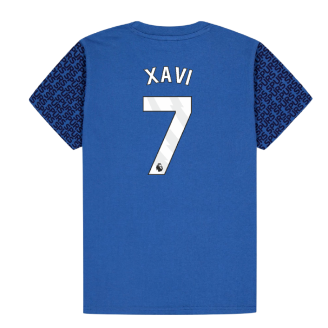 Spurs Tottenham Hotspur Graphic T Shirt Blue Kids Xavi #7 Premium Q...
