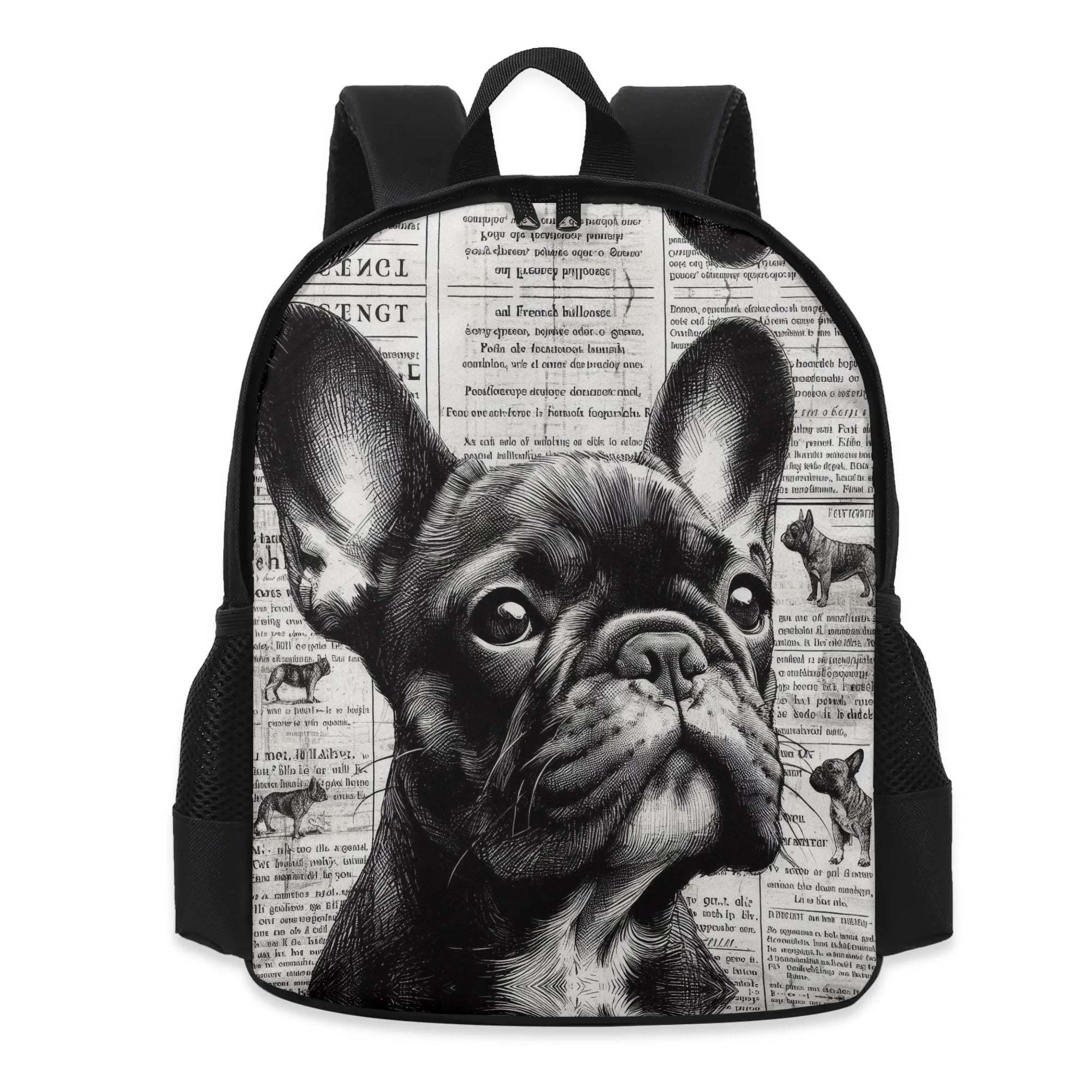 French Bulldog Lady Kids School Backpack Cute Frenchie Essential