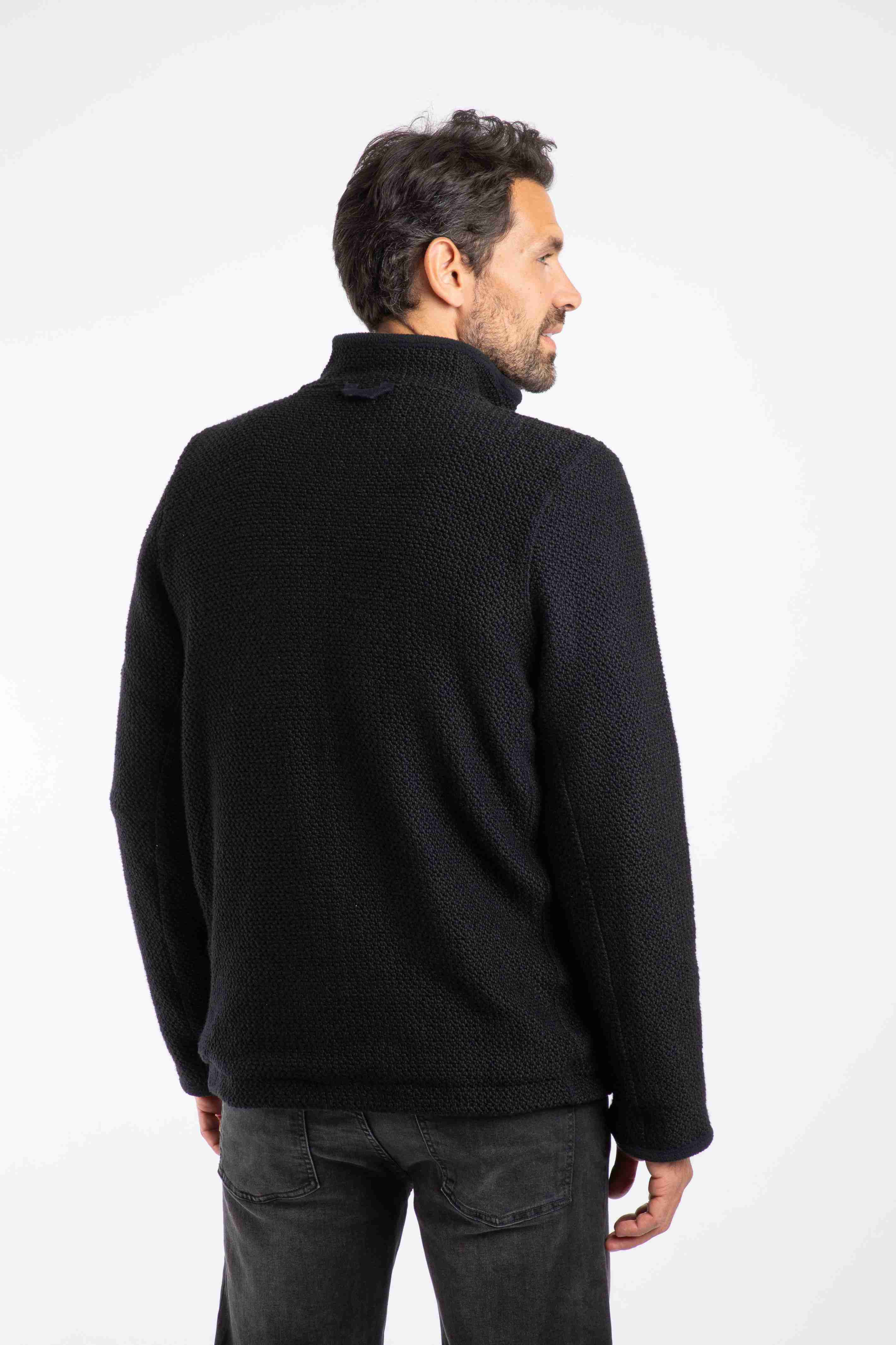 Berhan Full Zip Lined Macaroni Sweatshirt Black