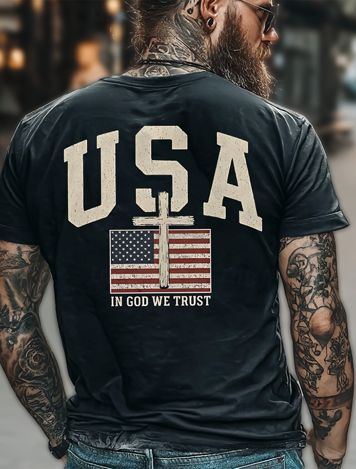 Men's Graphic Cross T Shirt Tee Short Sleeve 3D Print Crew Neck