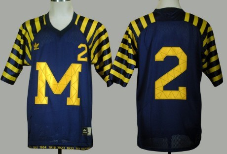 Men's Michigan UM #2 Charles Woodson Blue 2024 authentic stitched