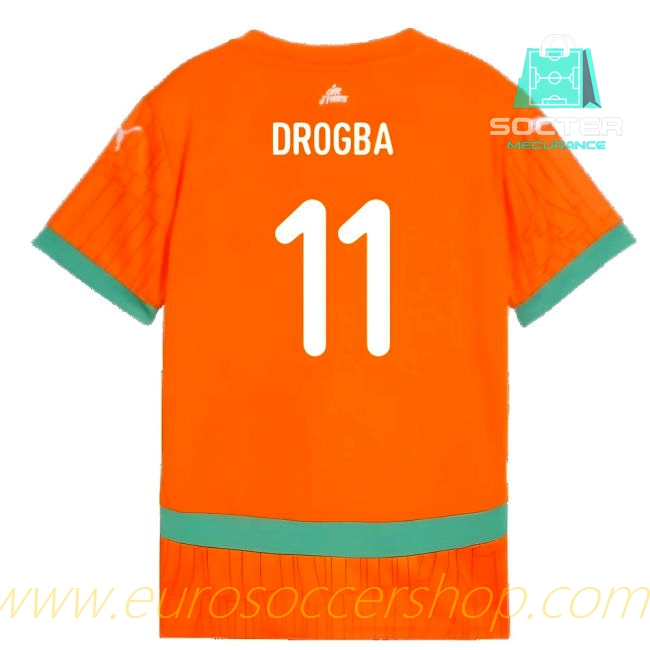 2024-25 Collection Ivory Coast Match Quality Home Football Shirt Junior (Drogba 11)